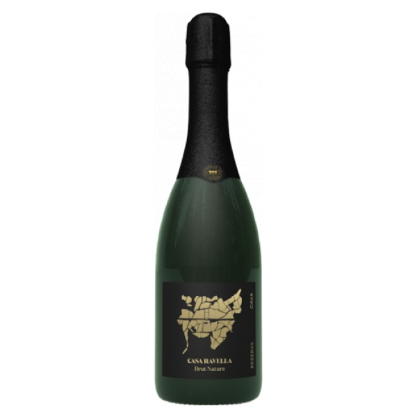 Casa Ravella Cava Brut Nature Reserva Mousserende wijn kristalhelder, elegant, met een kleine bubbel "Geen toevoegingen". Puur brute natuur blend Xarel.lo, Macabeo en Parellada