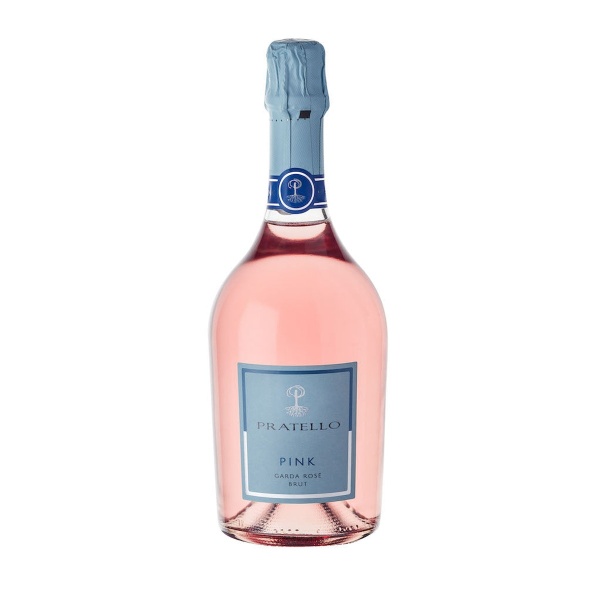 Pink Garda Rosé lichtroze kleur, een dicht schuim en een subtiele en aanhoudende mousse met fruitige en bloemige tonen in de neus en een elegante smaak.